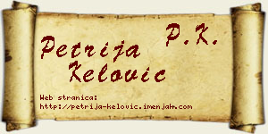 Petrija Kelović vizit kartica